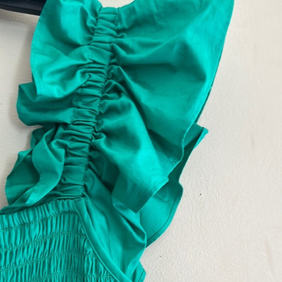 CROSBY by Mollie Burch Green Smocked Sundress with Flutter Sleeves - Picture 5 of 9